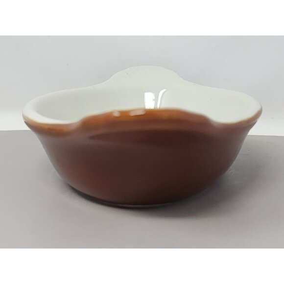 Set Of 3 Hall Model 527‎ Oven-Proof Brown & White Oval Casserole Dishes - Picture 16 of 16